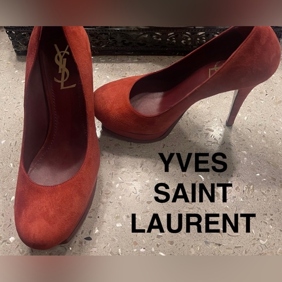 Yves Saint Laurent Rive Gauche Heels Red 38 - Picture 1 of 6